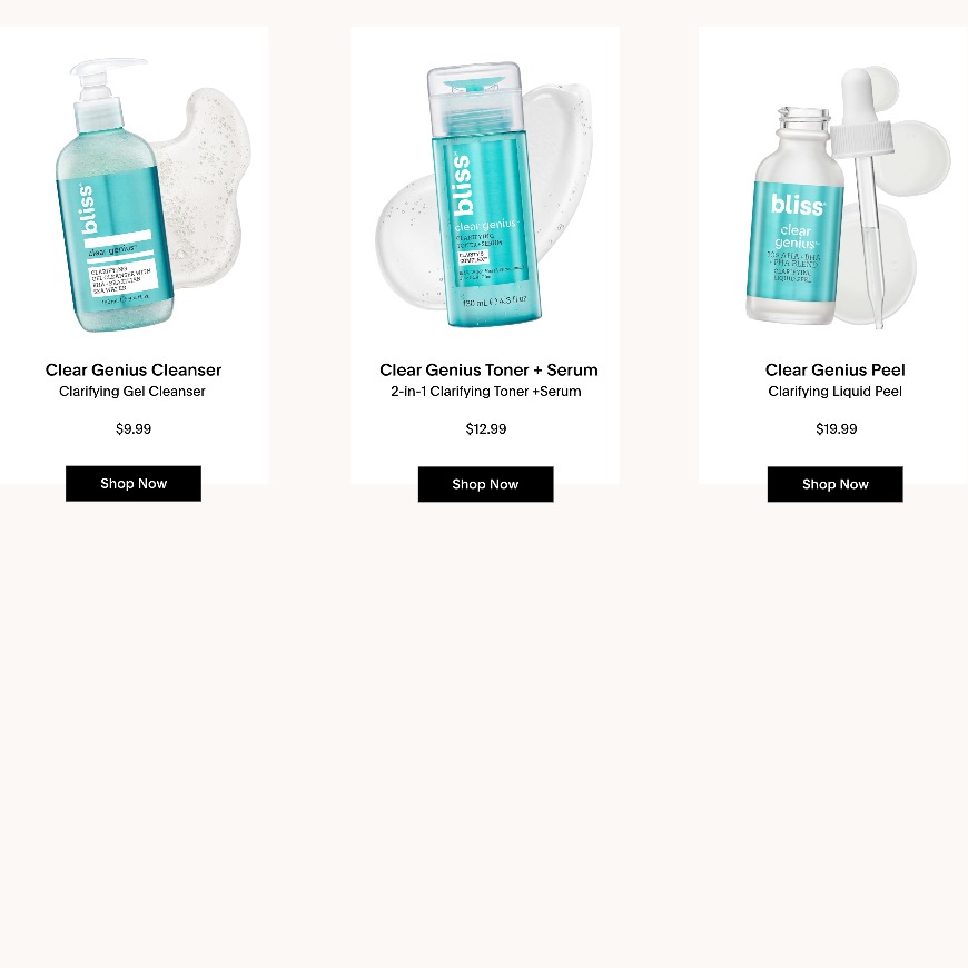 bliss clarifying toner and serum