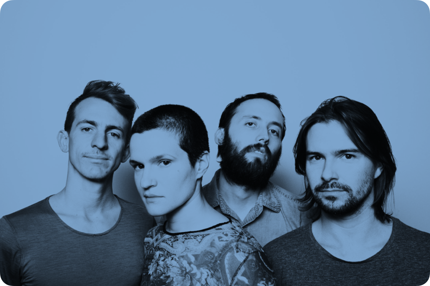 Members of Big Thief lined up