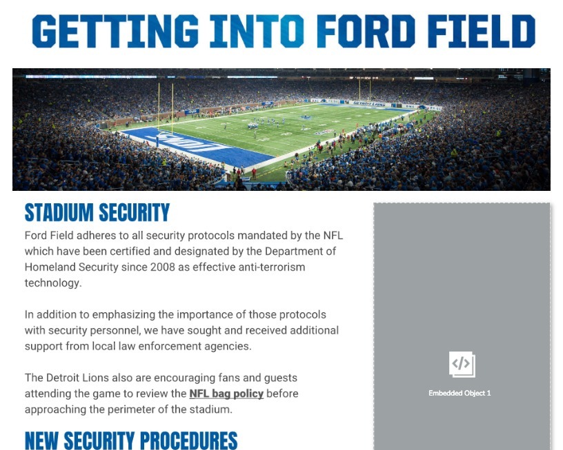 Getting Into Ford Field
