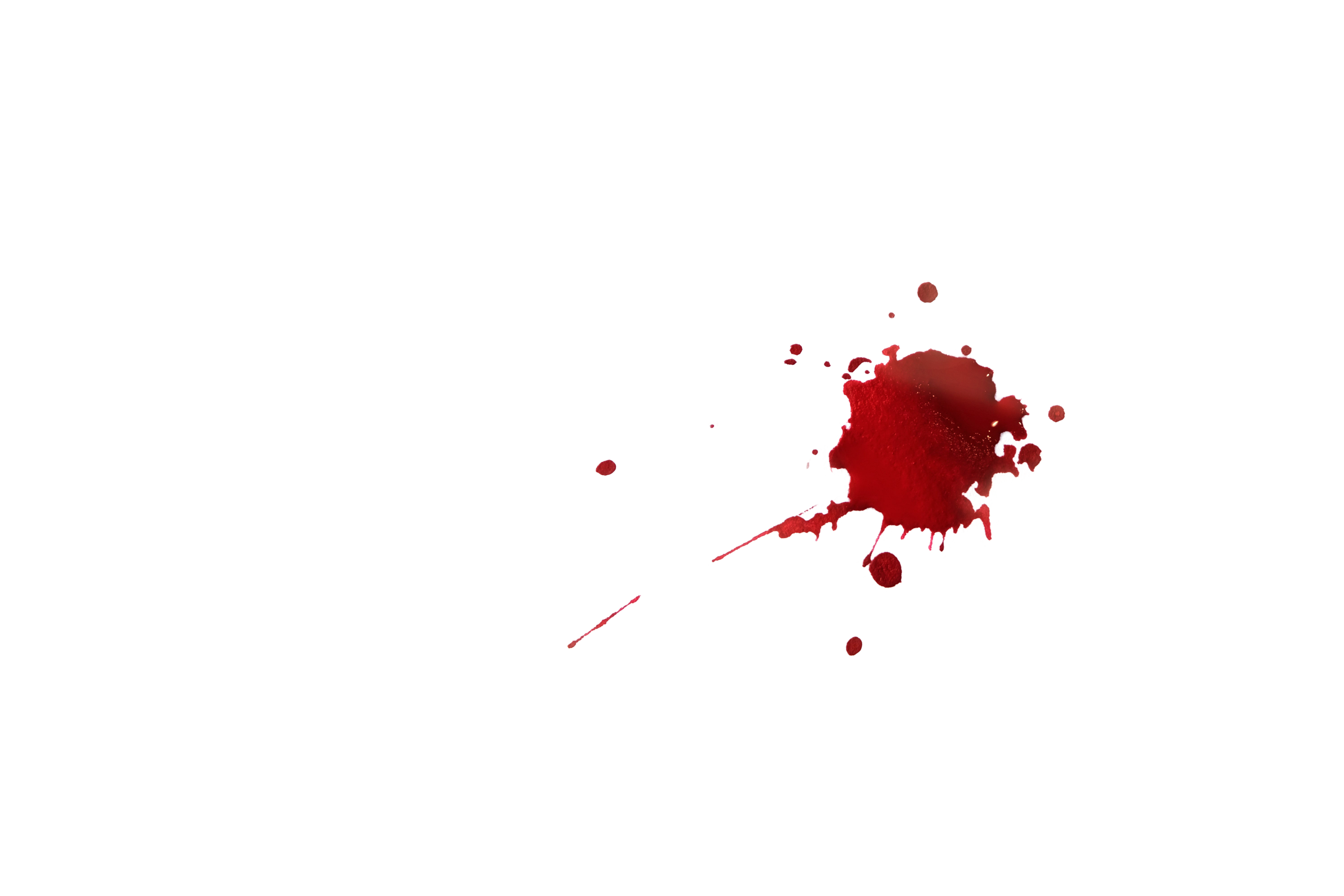Blood splatters on white background.
