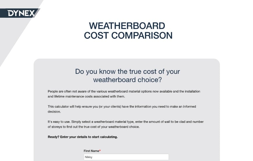 Palliside Cladding Calculator â€“ PopUp Form Weatherboard Cladding Cost Calculator