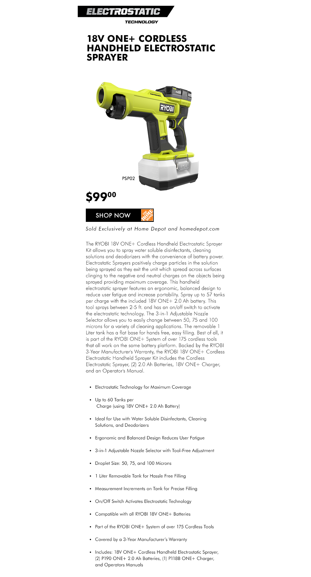 RYOBI PT/L&G Electrostatic Sprayer LP JULY 2020