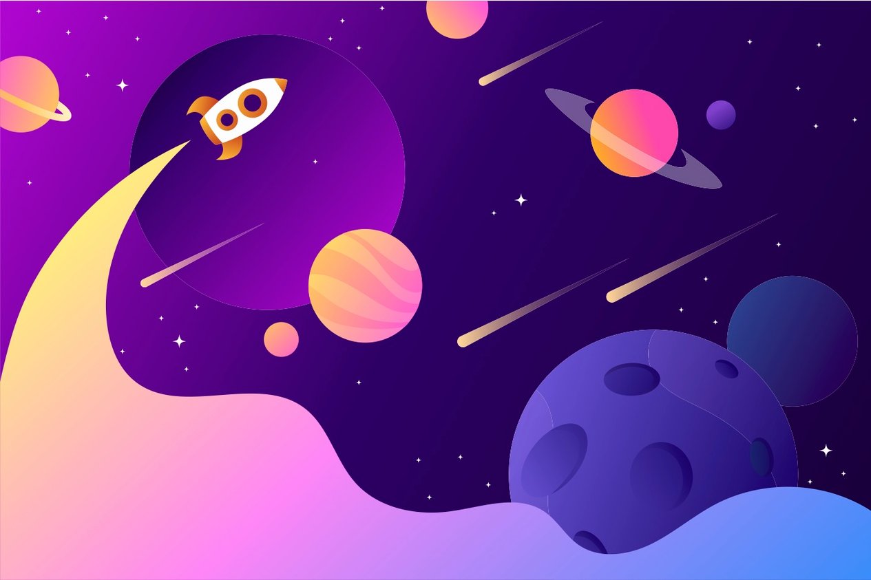Космический векторный фон горизонтальный