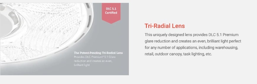 Round High Bay, Tri-Radial Lens