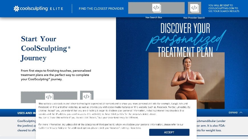 FIND A COOLSCULPTING PROVIDER visual data 2