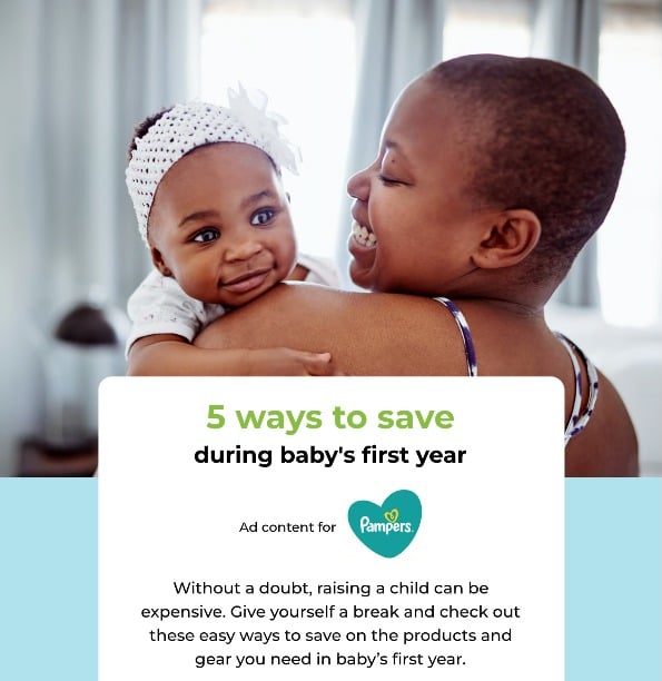 Pampers CA 5 ways to save during babys first year