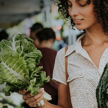 Woman at farmer's market.