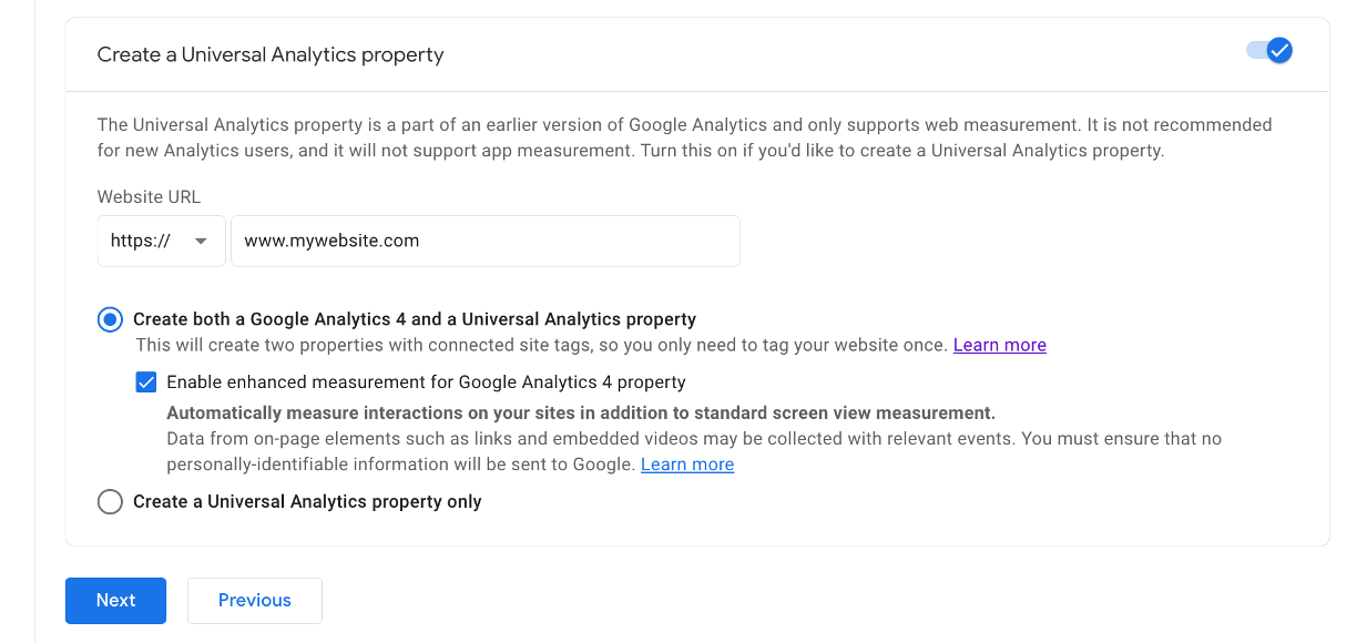 Screenshot: How to obtain a Google Analytics account_Setting up business information