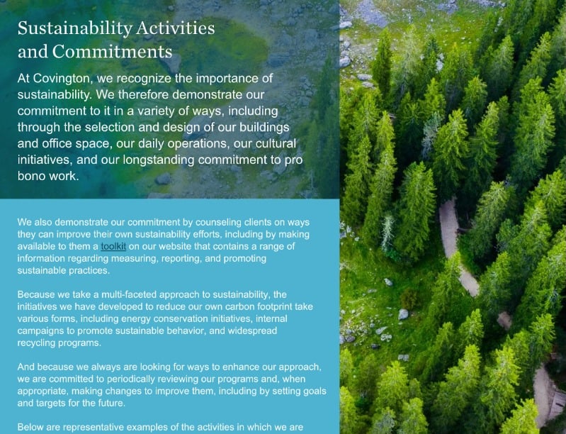 Sustainability Activities and Commitments
