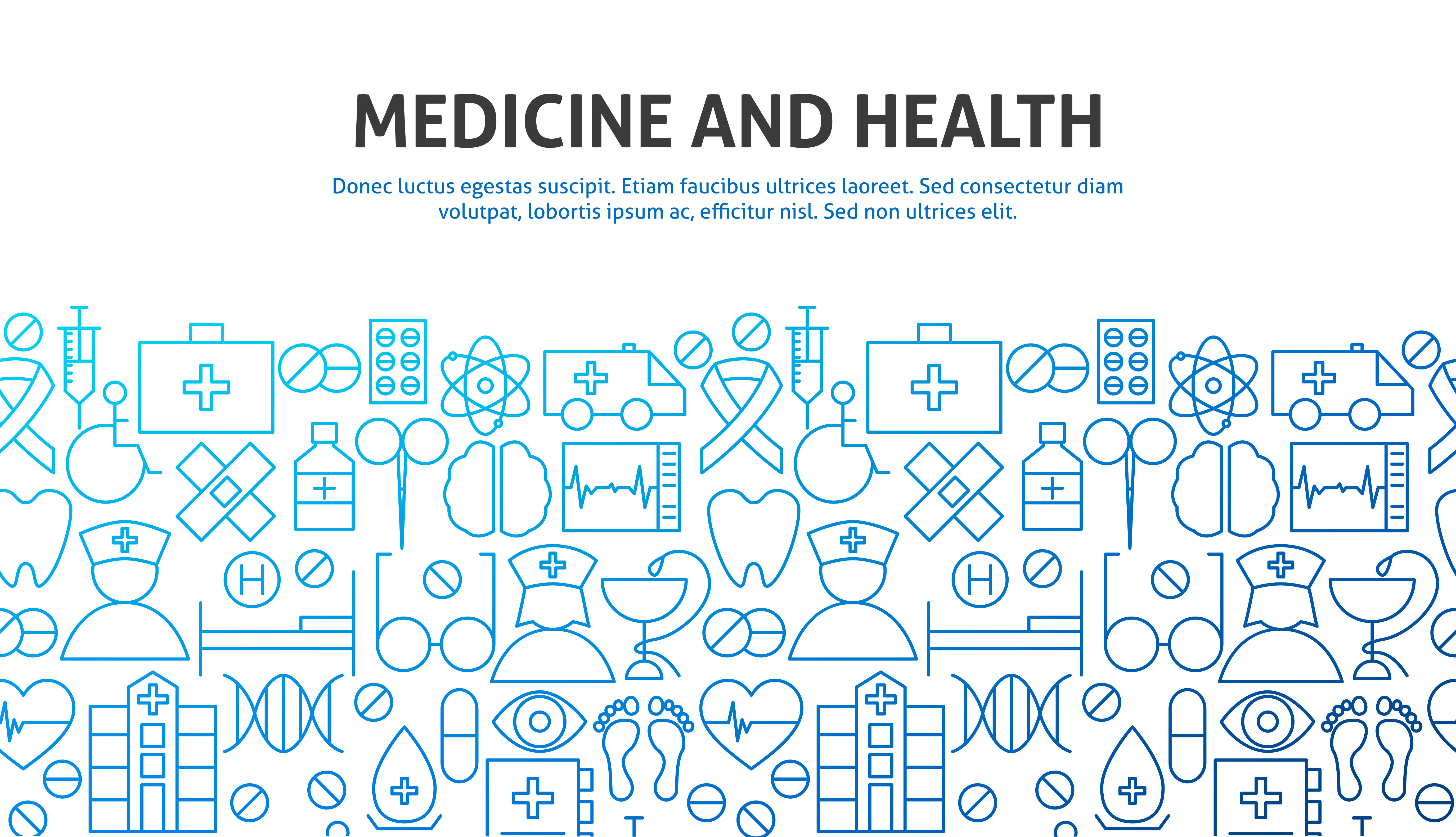 Medicine Health Concept. Vector Illustration of Line Web Design. Banner Template.