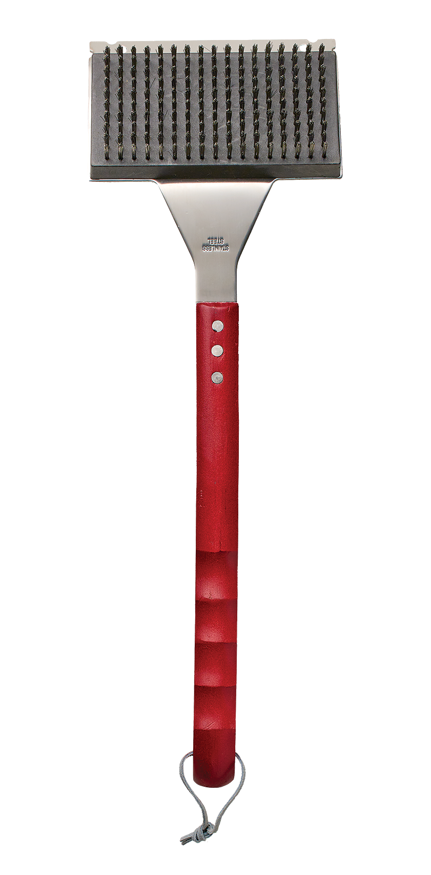 Grill grate 
brush 
removes 
grease 
buildup.