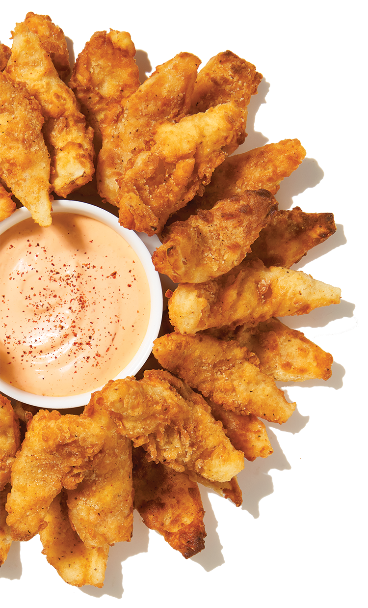 Air-fried Onion Petals with Dipping Sauce