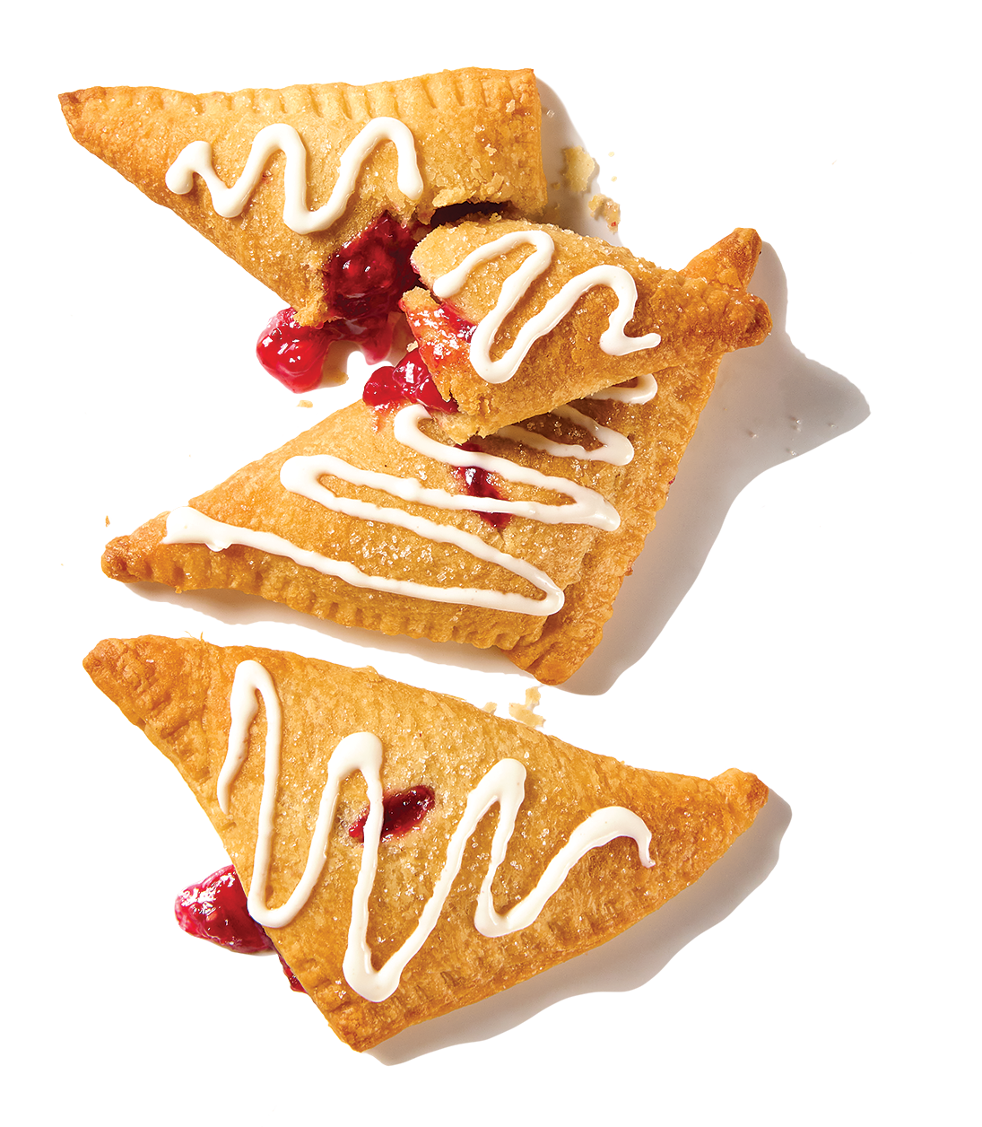 Three Raspberry-filled Turnovers with Frosting