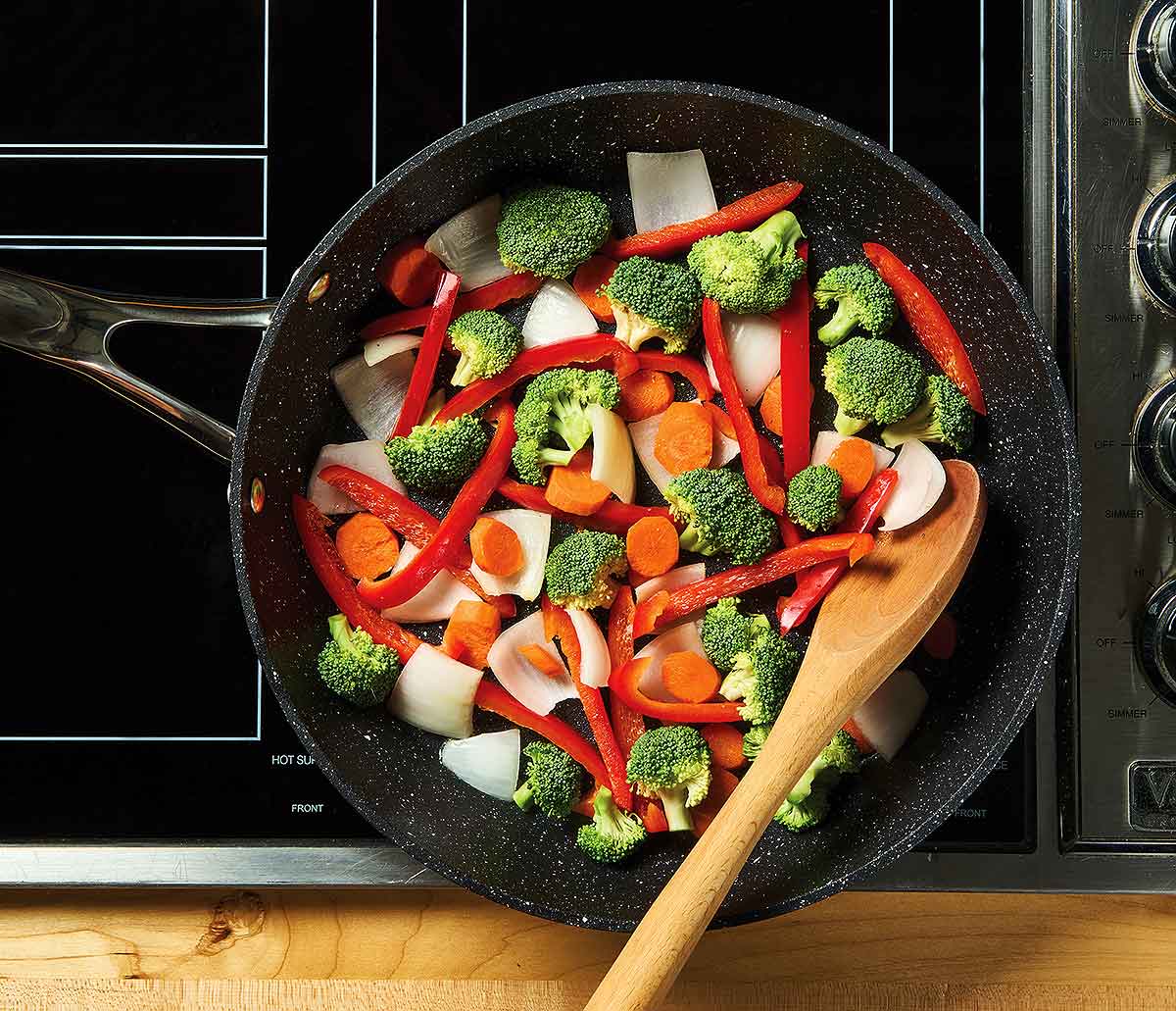Veggies in a pan