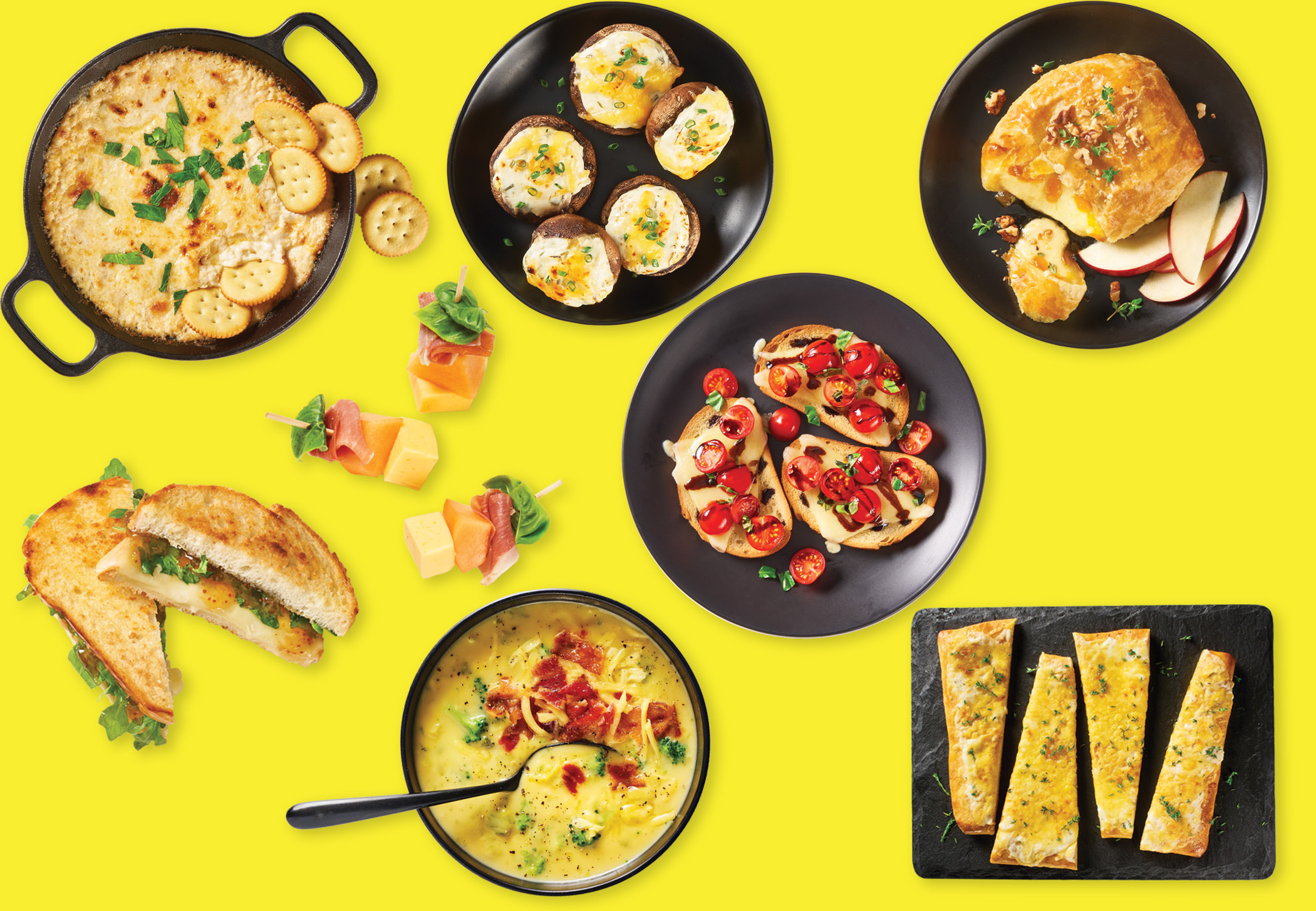 Images of all eight recipes using Havarti cheese.