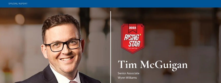 NZ Lawyer Rising Stars 2023 - Tim McGuigan
