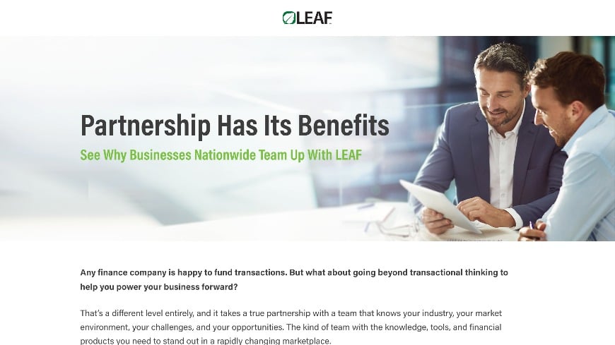 Why Partner With LEAF - Vendor