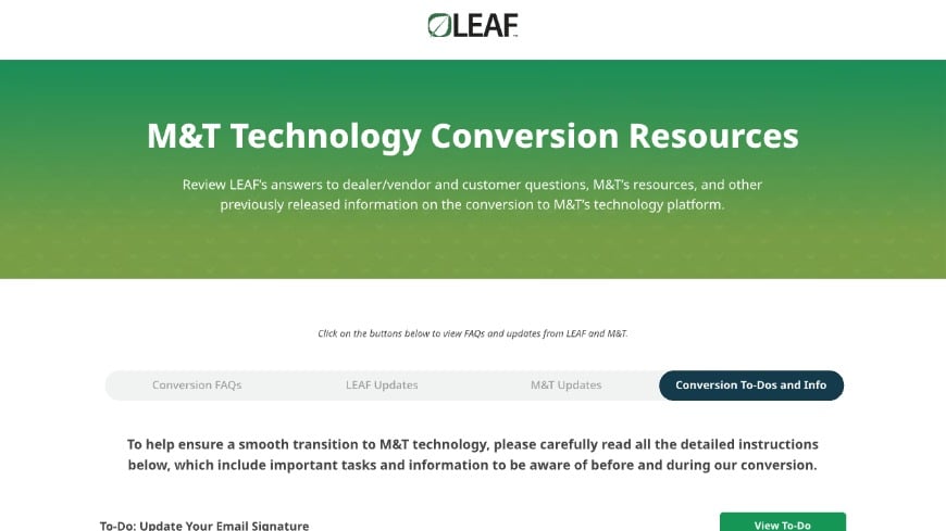 M&T Technology Conversion Resources
