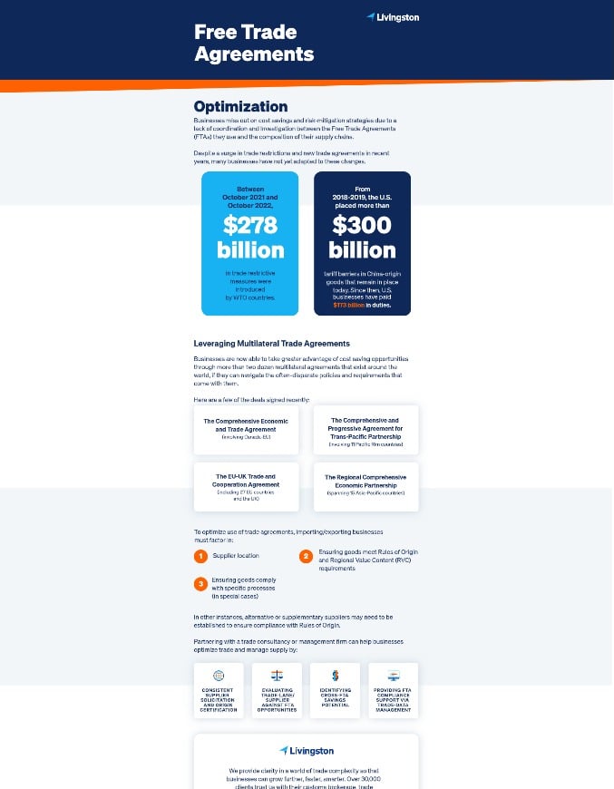 Free Trade Agreements - Optimization