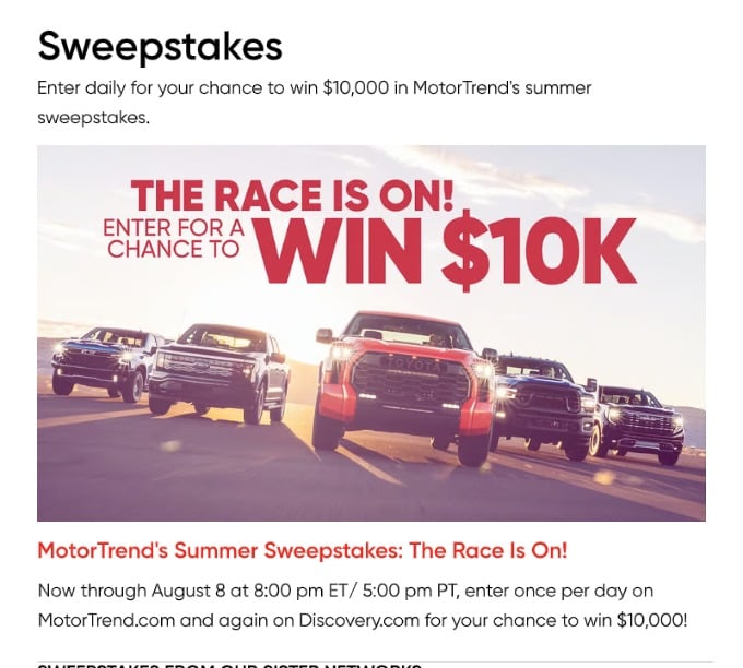 sweepstakes home