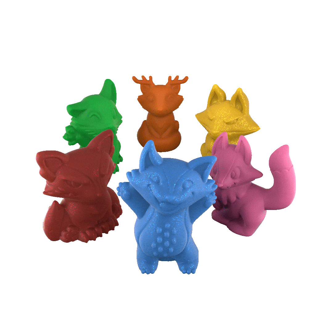 Assorted colored fox Squishies 