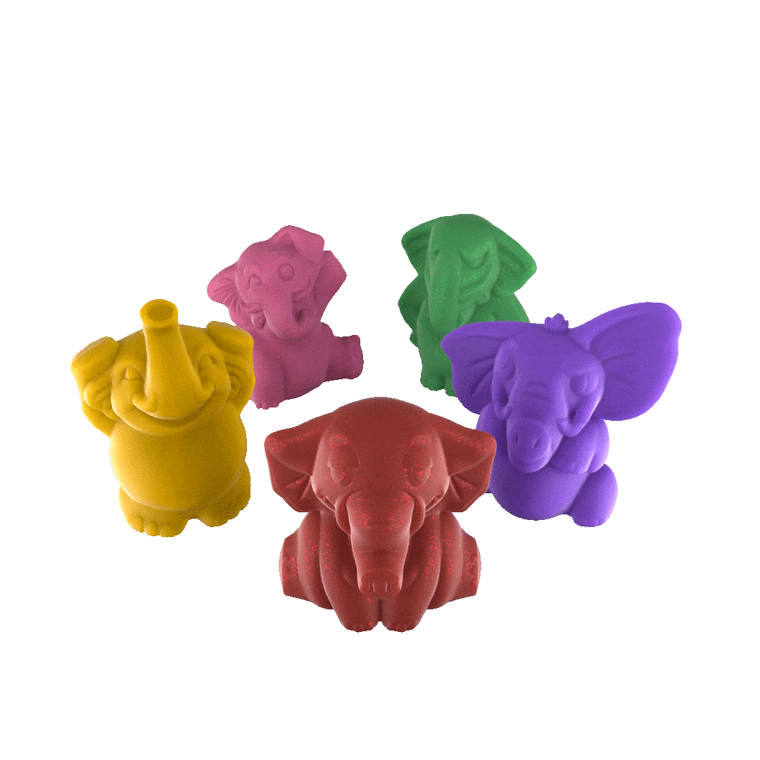 Assorted colored Elephant Squishies