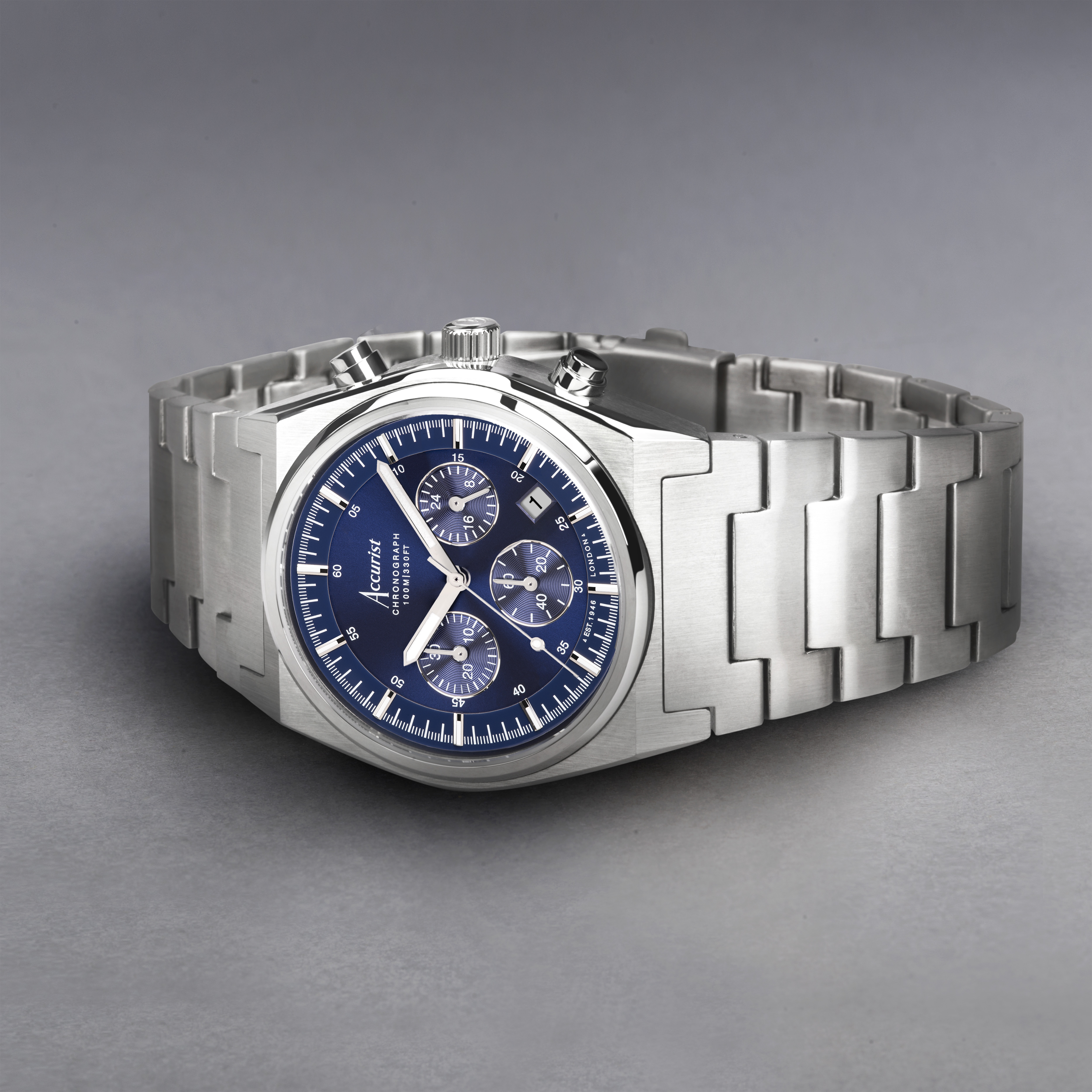 ACCURIST 腕時計 Accurist Chronograph WR 50m Date Quartz MB359 Blue Dial