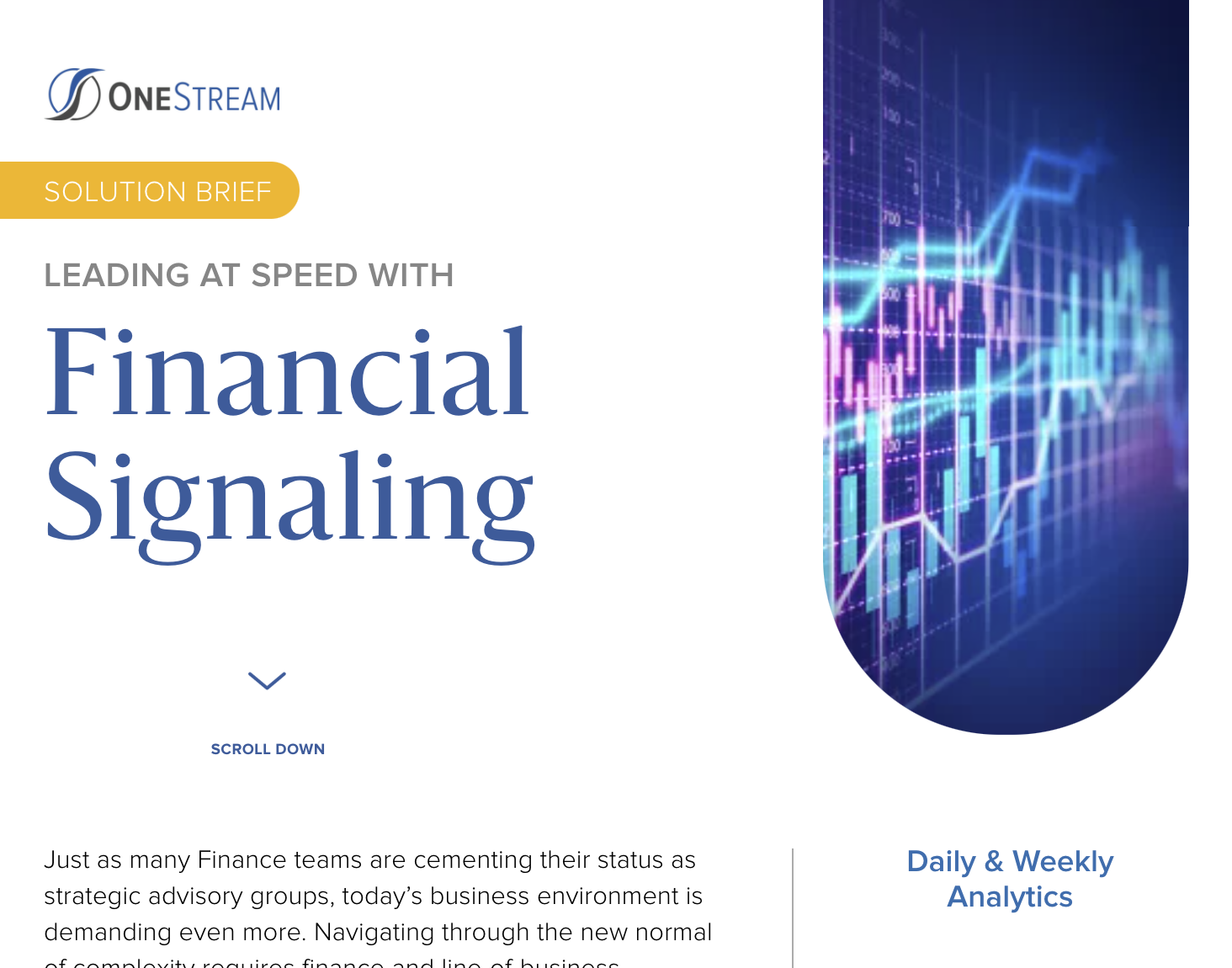 Solution Brief Financial Signaling Financial Signaling Solution Brief