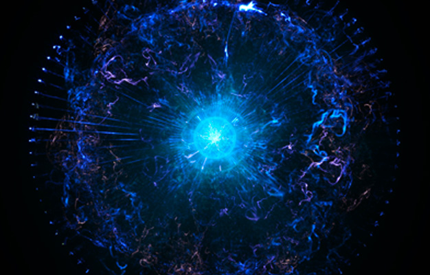 Spherical blue light fractal
