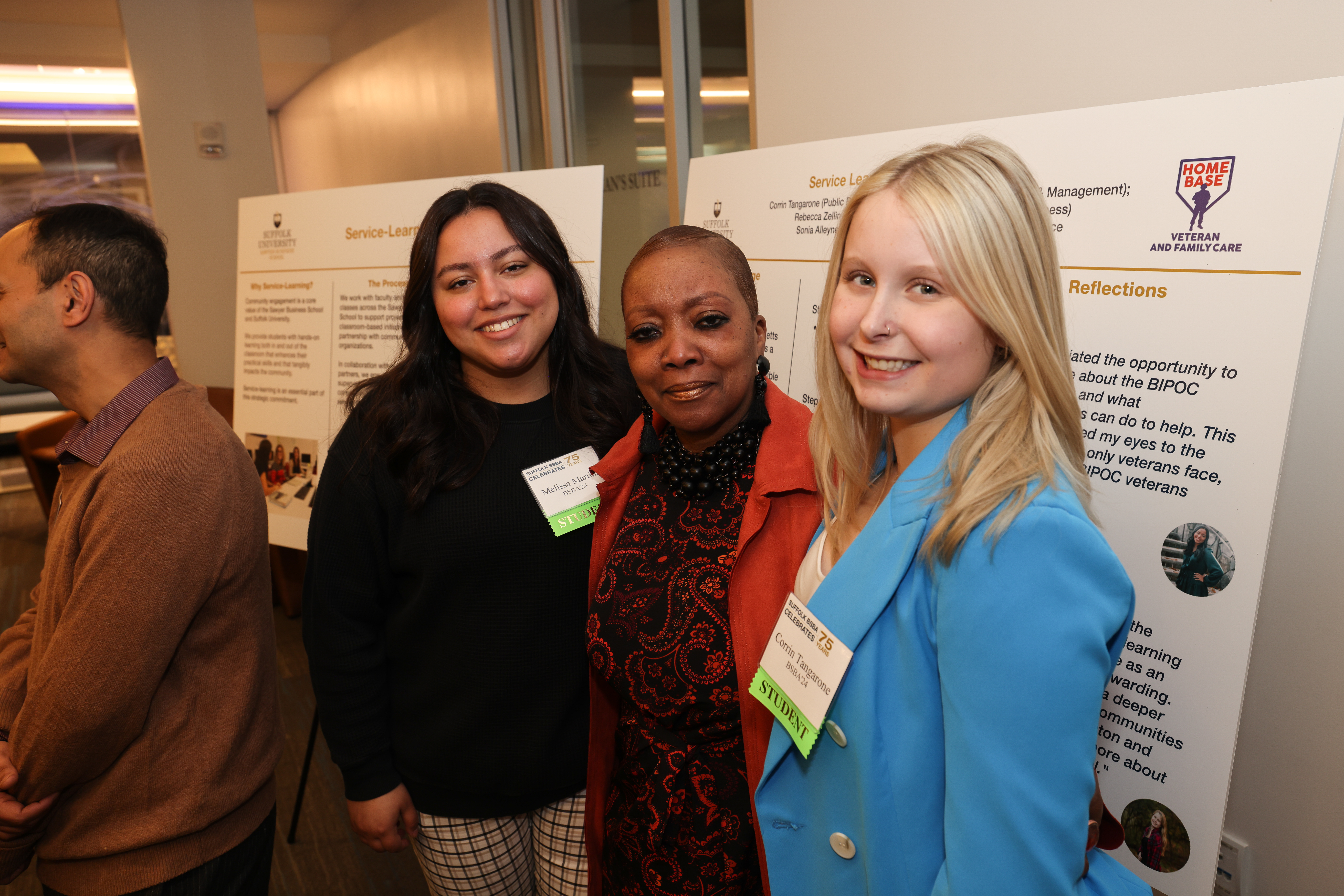 Professor Sonia Alleyne (center) with students Melissa Martins and Corrin Tangarone