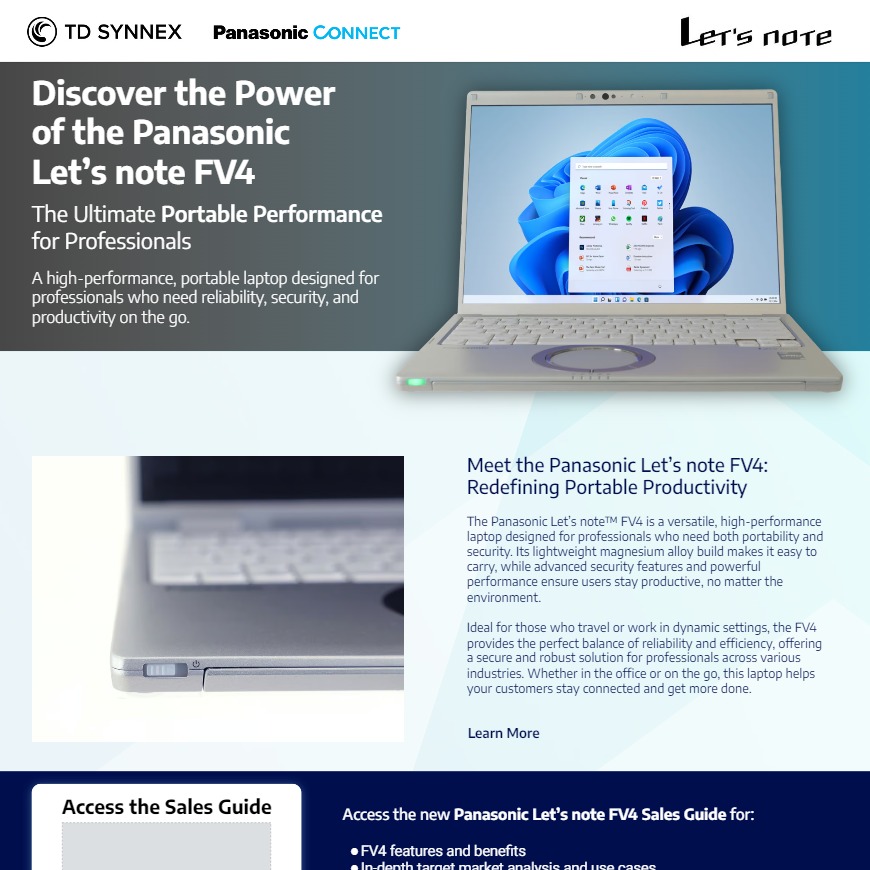 Panasonic Let's note™ FV4 Launch
