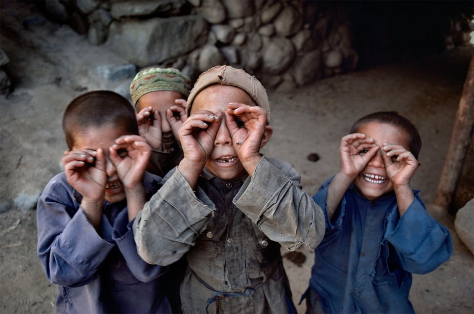 children looking at camera