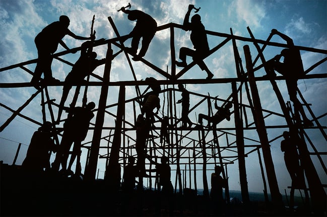 people constructing