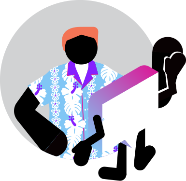 Illustration of person and chat bubble high fiving